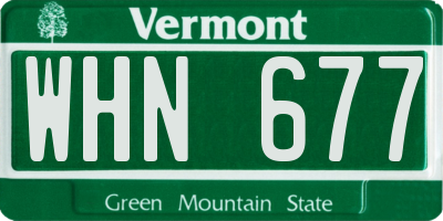 VT license plate WHN677