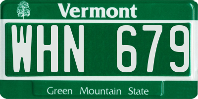 VT license plate WHN679