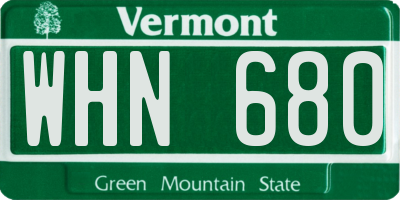 VT license plate WHN680