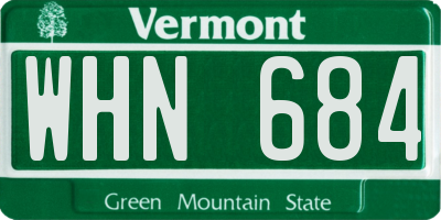VT license plate WHN684