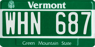 VT license plate WHN687
