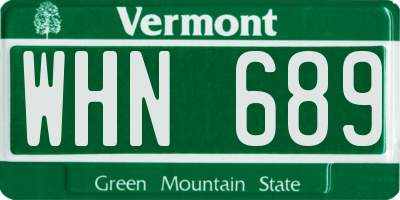 VT license plate WHN689