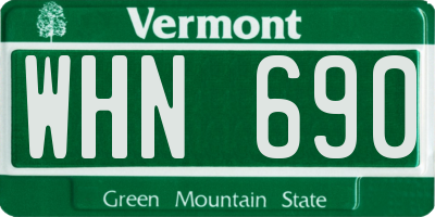 VT license plate WHN690