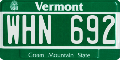 VT license plate WHN692
