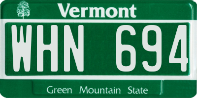VT license plate WHN694