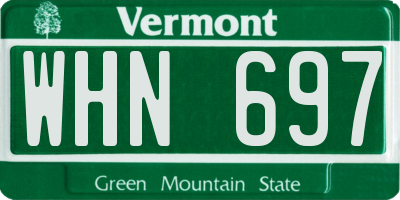 VT license plate WHN697