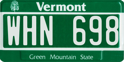 VT license plate WHN698