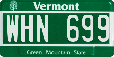 VT license plate WHN699