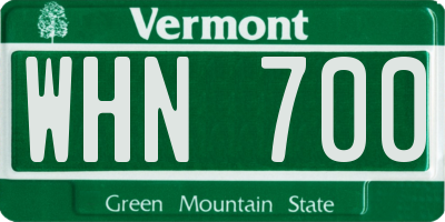 VT license plate WHN700