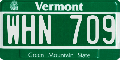 VT license plate WHN709