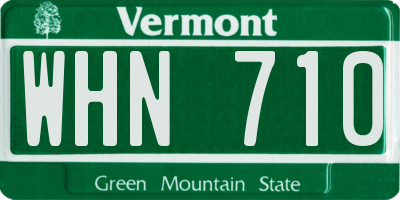 VT license plate WHN710