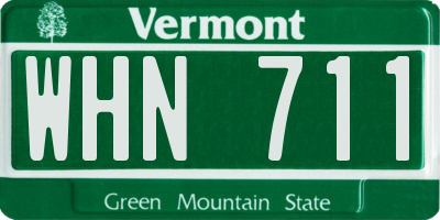 VT license plate WHN711