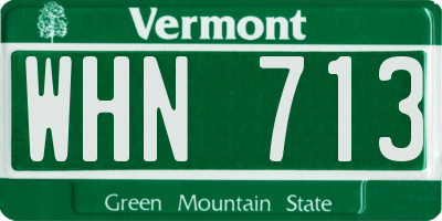 VT license plate WHN713