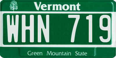 VT license plate WHN719