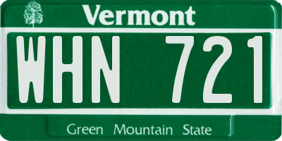 VT license plate WHN721