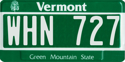 VT license plate WHN727