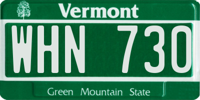 VT license plate WHN730