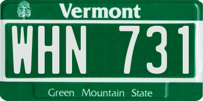 VT license plate WHN731