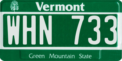 VT license plate WHN733