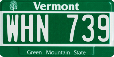 VT license plate WHN739