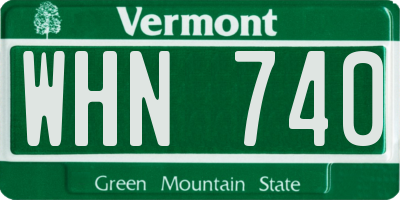 VT license plate WHN740