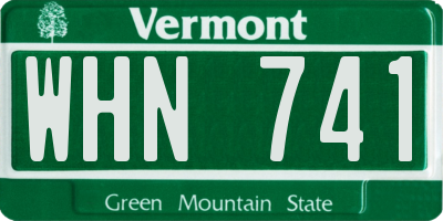 VT license plate WHN741