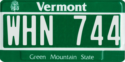 VT license plate WHN744