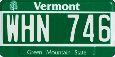 VT license plate WHN746