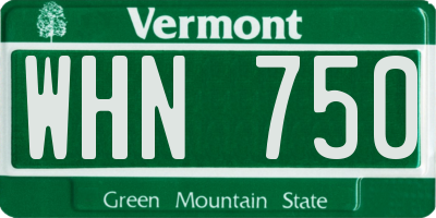VT license plate WHN750