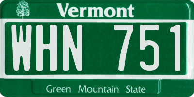 VT license plate WHN751
