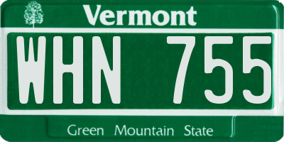 VT license plate WHN755
