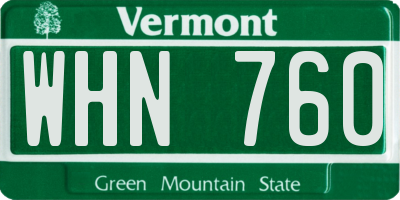 VT license plate WHN760