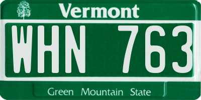 VT license plate WHN763