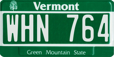 VT license plate WHN764