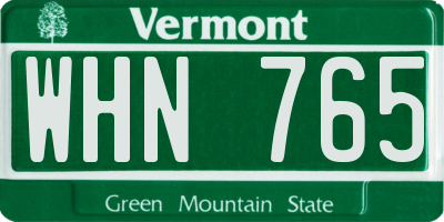 VT license plate WHN765