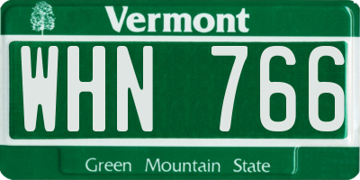 VT license plate WHN766