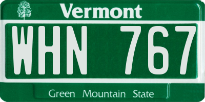 VT license plate WHN767