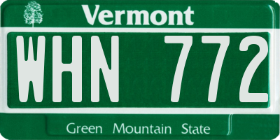 VT license plate WHN772