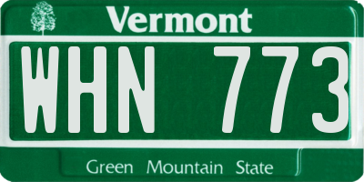 VT license plate WHN773