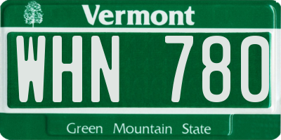VT license plate WHN780