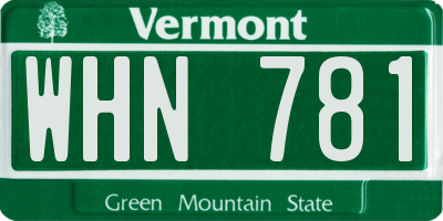 VT license plate WHN781