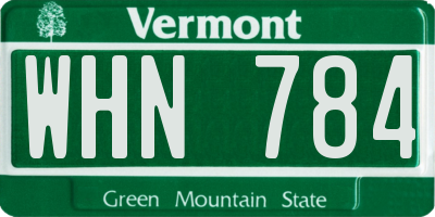 VT license plate WHN784