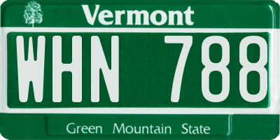 VT license plate WHN788