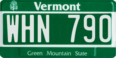 VT license plate WHN790