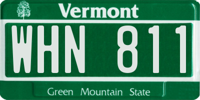 VT license plate WHN811