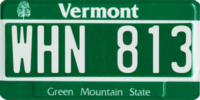 VT license plate WHN813