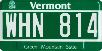 VT license plate WHN814