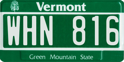 VT license plate WHN816