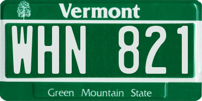 VT license plate WHN821