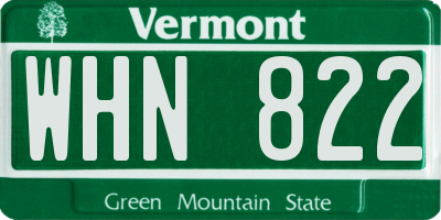 VT license plate WHN822